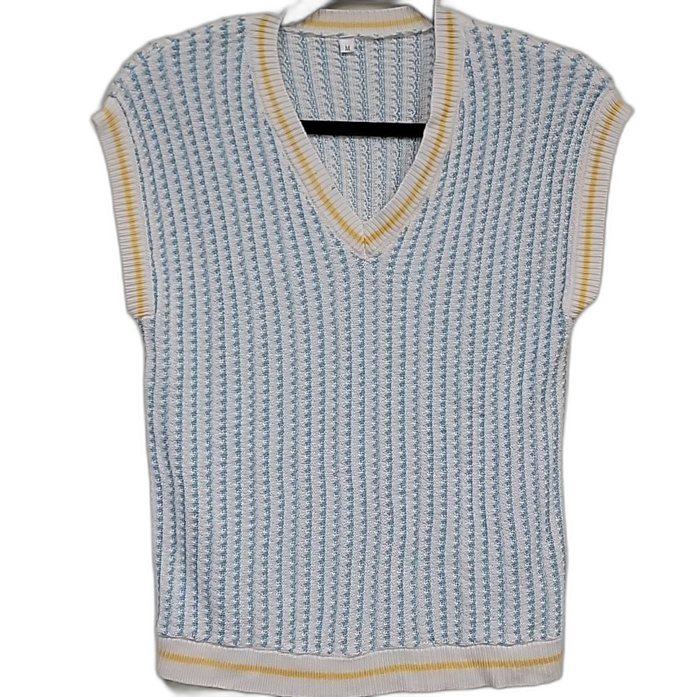 Striped Blue and White Women's Vest